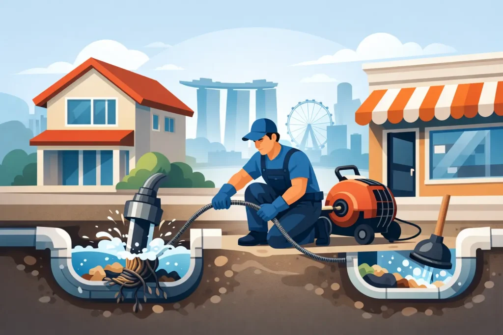 Choked Drain Clearing Singapore for Homes and Shops
